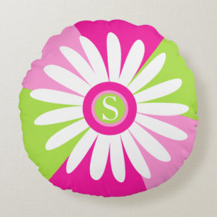 Daisy grafisk blomma, monogram dekorativ kudde