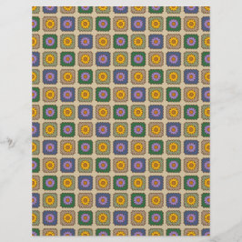 Daisy Granny Squares Scrapbook Papper