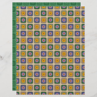 Daisy Granny Squares Scrapbook Papper