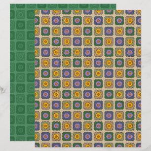 Daisy Granny Squares Scrapbookpapper