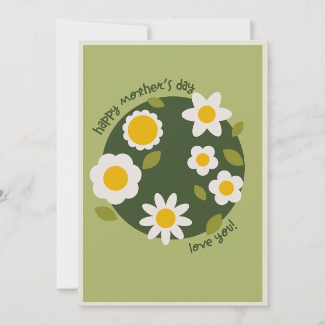 DAISY GREEN - Blomkort för mors dag inbjudan (Framsida)