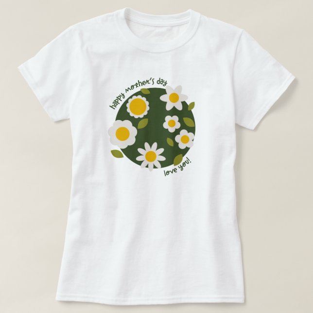 Daisy Grönt - Mors dag Blommigt T-shirt (Design framsida)