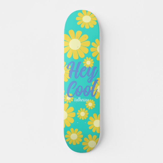 Daisy Grönt Teal Mini Skateboard Bräda 18,5 Cm (Framsida)