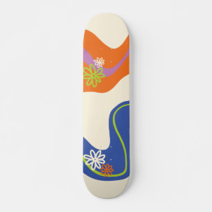 Daisy Groove Blue, Orange, Lila, Grönt och kream Mini Skateboard Bräda 18,5 Cm