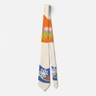 Daisy Groove Blue, Orange, Lila, Grönt och kream Slips