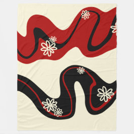 Daisy Groove - Red & Cream Fleecefilt