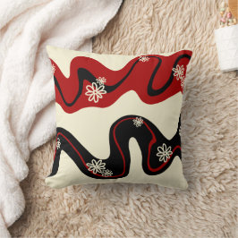 Daisy Groove - Red & Cream Kudde
