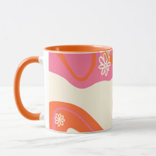 Daisy Groove - Rosa, Orange och kream Mugg