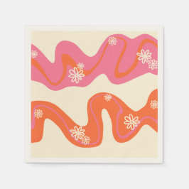 Daisy Groove - Rosa, Orange och kream Pappersservett