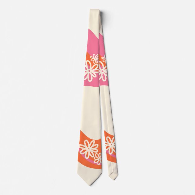 Daisy Groove - Rosa, Orange och kream Slips (Framsida)