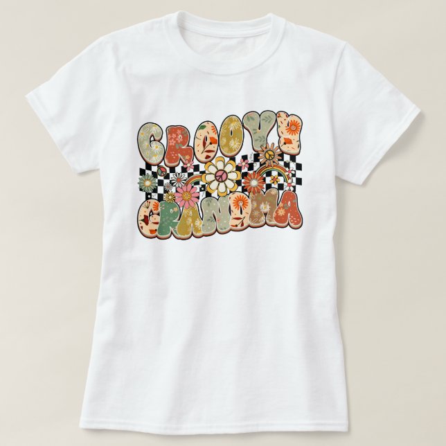 Daisy Groovy Grandma, Grandma Gift T Shirt (Design framsida)