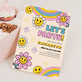 Daisy Groovy Retro Birthday-inbjudan Inbjudningar