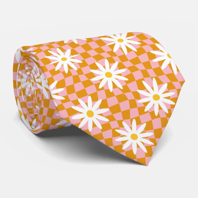 Daisy Groovy Retro Rutigt Mönster, Y2K 90-tal  Slips (Rullad)