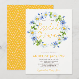 Daisy gult blått möhippa inbjudningar