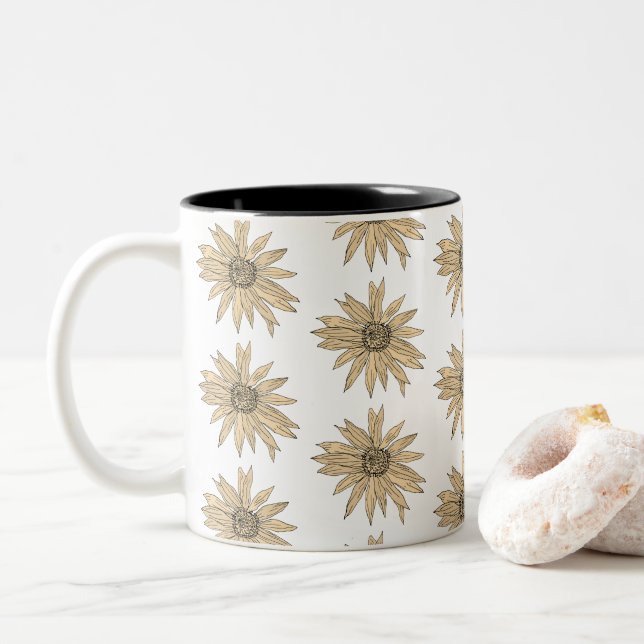 Daisy Gult Flower Painting Bouquet Coffee Mugg (Med munk)