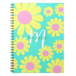 Daisy Gult Grönt Monogram bärbar dator Anteckningsbok