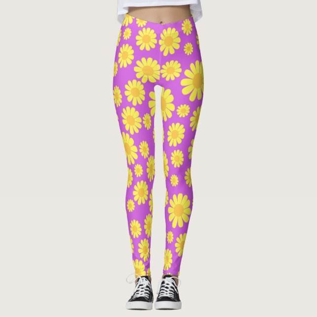 Daisy Gult Maganta Leggings (Framsida)