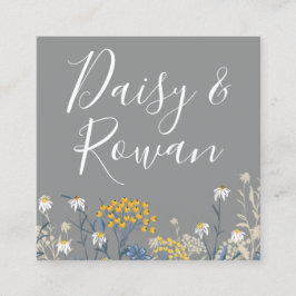 Daisy & Gult Rowan Berries Blommigt Social Media Fyrkantigt Visitkort