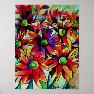Daisy, halmfärgade blommor poster i flera färger
