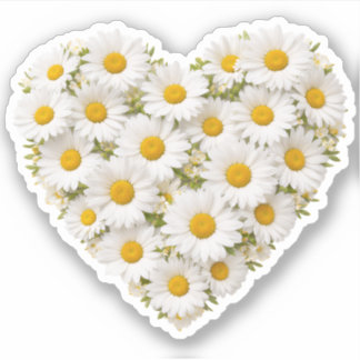 Daisy Heart April Birth Flower Klistermärken