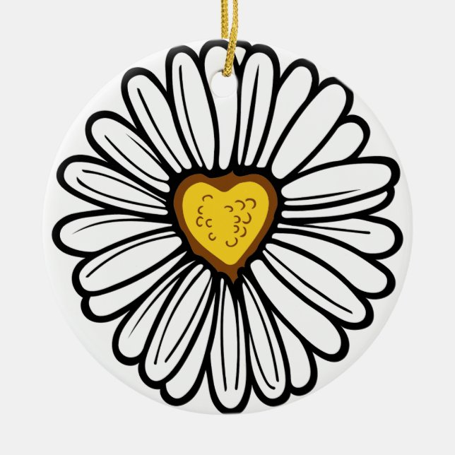 DAISY HEART JULGRANSPRYDNAD KERAMIK (Framsidan)