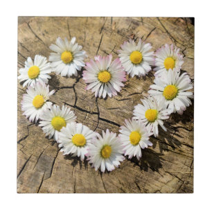 Daisy Heart - Kärlek - lägg till text / Namn Kakelplatta