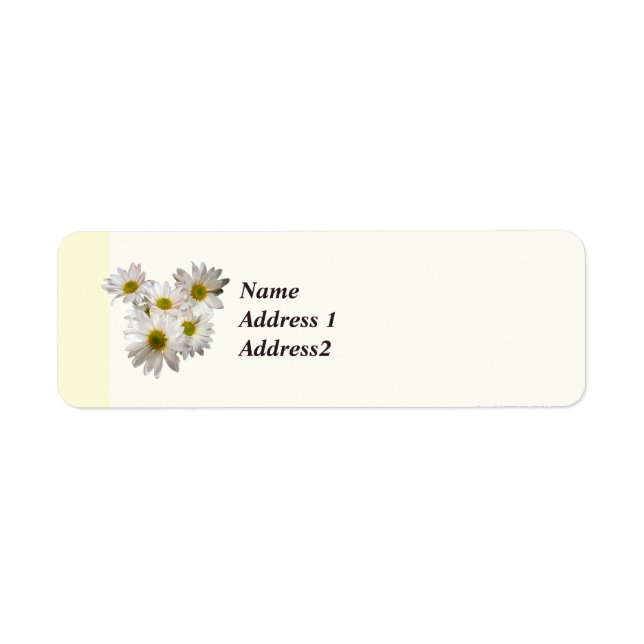 Daisy Heart Spara datum Returadress Etikett (Framsidan)