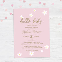 Daisy Hej Baby Vår Rosa Elegant Girl Shower