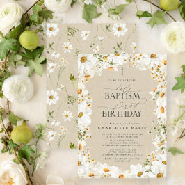 Daisy Heliga Baptism och första Blommigten på föde Inbjudningar