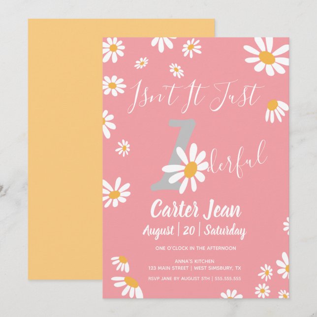 Daisy Hippie Baby underbar första födelsedag (Fram/baksida)