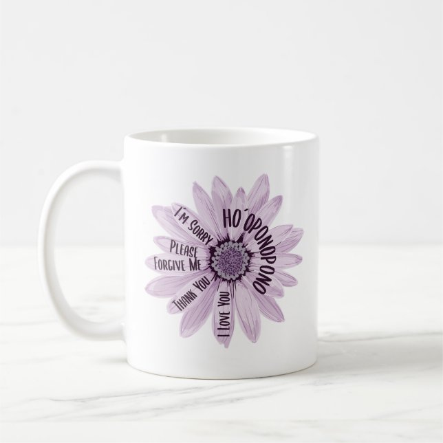Daisy Ho'oponopono Prayer Kaffemugg (Vänster)
