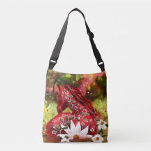 Daisy Horse Abstrakt Art Red White Grönt Blommigt