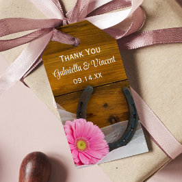 Daisy Horseshoe Land Westerna bröllopsfavoritMärkr Presentetikett