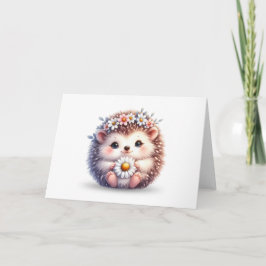 Daisy Hug - Hedgehog Greeting Card (tomt invändigt Kort