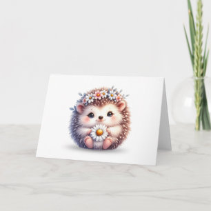 Daisy Hug - Hedgehog Greeting Card (tomt invändigt Kort