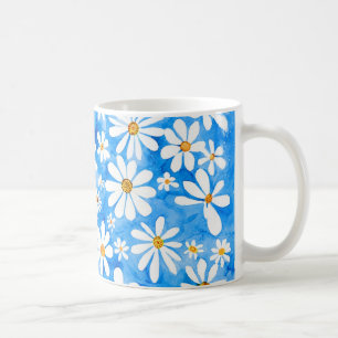 Daisy i blå bakgrund kaffemugg