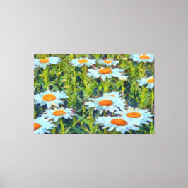 Daisy i en Blommigt i Garden Flowerbed Canvastryck