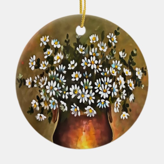 Daisy i en kopparFärgad Vas Julgransprydnad Keramik (Framsidan)