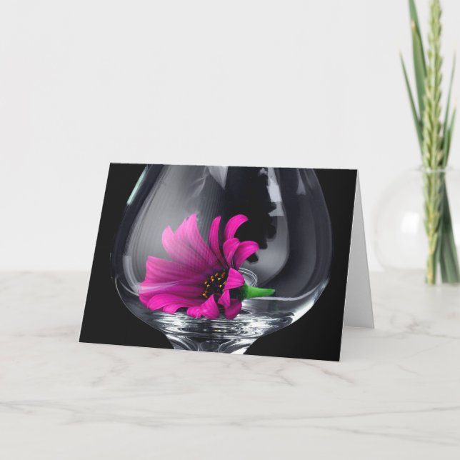 Daisy i ett Glass BLANK-kort Kort (Framsida)