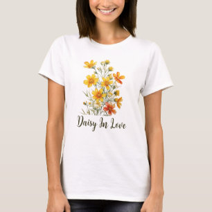 Daisy i Kärlek Wildblomma T Shirt