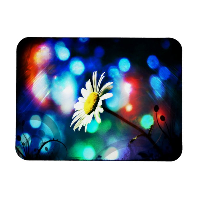 Daisy i mousserande Ljus Magnet (Horisontell)