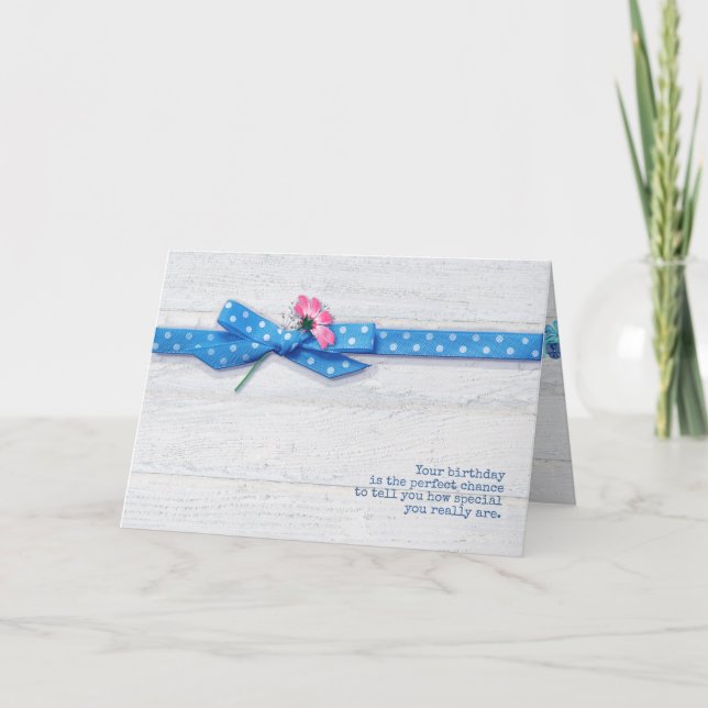 daisy i polarpunktsband på födelsedagen kort (Framsida)