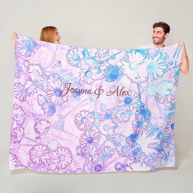 Daisy i rosa och bläckfilt fleecefilt (På plats)