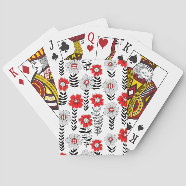 Daisy i rött och svart casinokort (Baksidan)