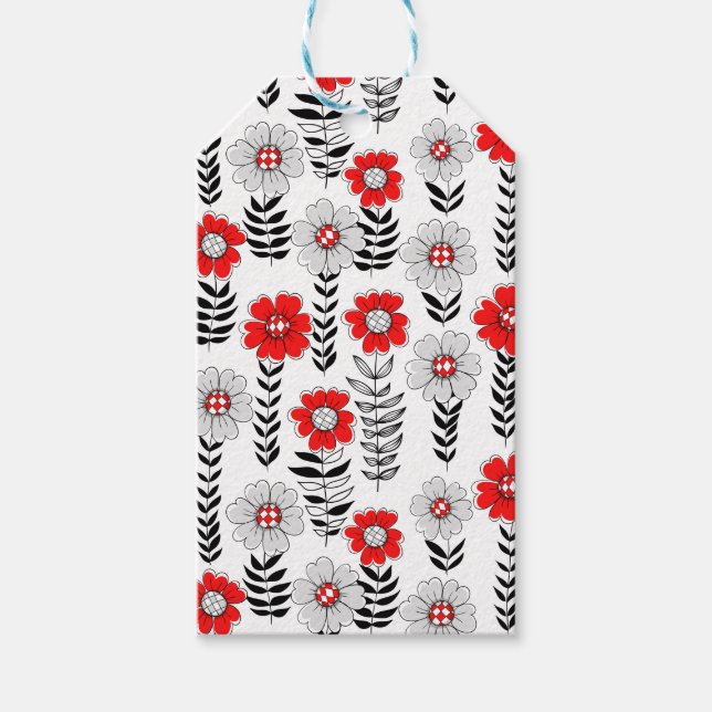 Daisy i rött och svart presentetikett (Framsidan)