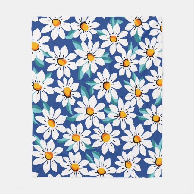 daisy i vår: blommönstret för trendig. fleecefilt (Framsidan)