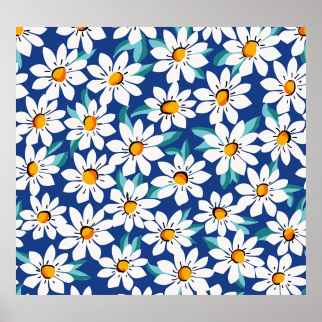 daisy i vår: blommönstret för trendig. poster (Framsidan)