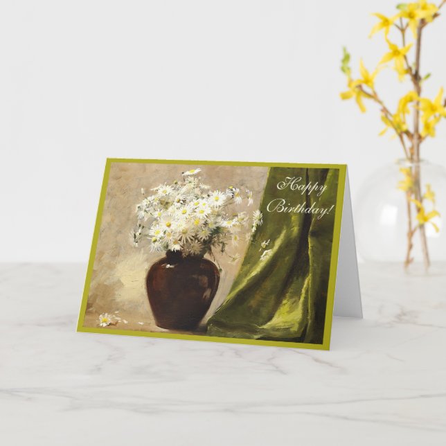 Daisy i vas, Paul Fisher Grattis på födelsedagen Kort (Gul blomma)