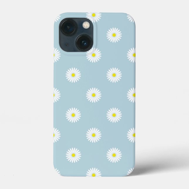 Daisy Illustrative Mönster på Blek Blue (Baksida)