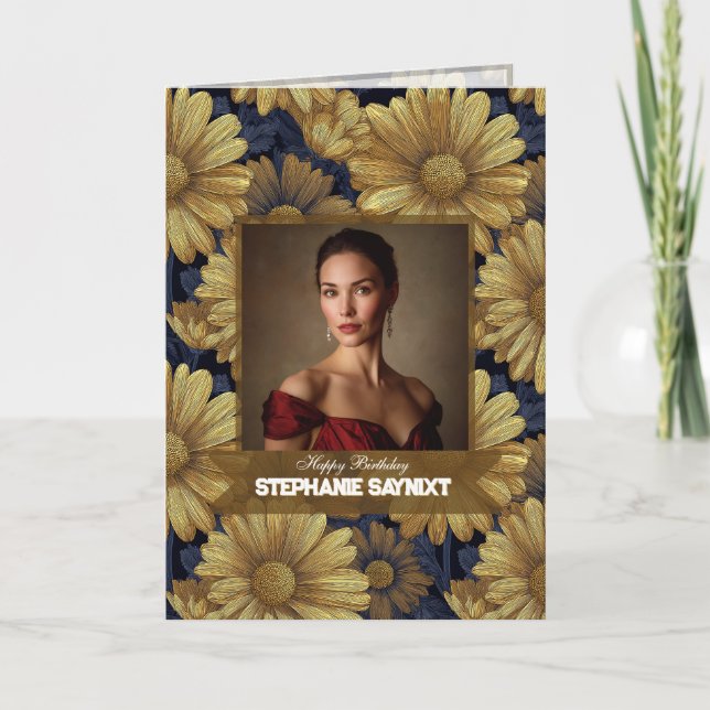 Daisy Inspirerade Kvinnors Födelsedag Unik Kort (Framsida)